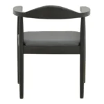 Πολυθρόνα Joube rubberwood σε μαύρη απόχρωση με μαύρο pu μαξιλάρι 59x48x73εκ - Image 6