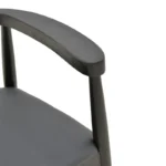 Πολυθρόνα Joube rubberwood σε μαύρη απόχρωση με μαύρο pu μαξιλάρι 59x48x73εκ - Image 7