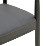 Πολυθρόνα Joube rubberwood σε μαύρη απόχρωση με μαύρο pu μαξιλάρι 59x48x73εκ - Image 8