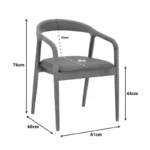 Πολυθρόνα Hogie rubberwood καρυδί- μαύρο pu μαξιλάρι 61x60x76εκ - Image 3