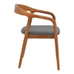 Πολυθρόνα Hogie rubberwood καρυδί- μαύρο pu μαξιλάρι 61x60x76εκ - Image 4