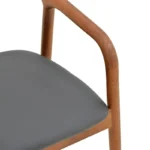 Πολυθρόνα Hogie rubberwood καρυδί- μαύρο pu μαξιλάρι 61x60x76εκ - Image 7