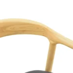 Πολυθρόνα Joube rubberwood σε φυσική απόχρωση με μαύρο pu μαξιλάρι 59x48x73εκ - Image 7