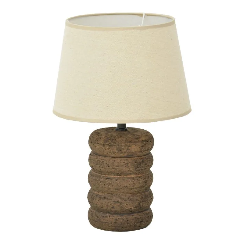 387-000021 Επιτραπέζιο φωτιστικό Graike Ε27 κεραμικό σε γκρι antique-μπεζ απόχρωση - Image 1