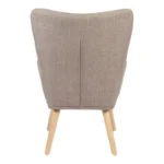 Πολυθρόνα-μπερζέρα Gerlina γκρι-μπεζ ύφασμα με πόδι σε φυσική απόχρωση - Image 6