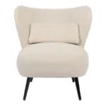 Πολυθρόνα Nagreta κρεμ ύφασμα με μεταλλικό πόδι σε μαύρη απόχρωση - Image 5