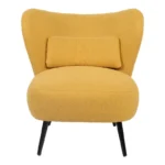 Πολυθρόνα Nagreta κίτρινο ύφασμα με μεταλλικό πόδι σε μαύρη απόχρωση - Image 6