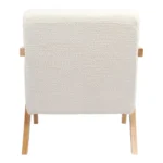 Πολυθρόνα Garifa λευκό ύφασμα με πόδι σε φυσική απόχρωση - Image 6