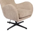 Πολυθρόνα Zefrina περιστρεφόμενη μπεζ ύφασμα με βάση σε μαύρη απόχρωση - Image 8