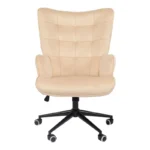 Καρέκλα γραφείου διευθυντή Lobima περιστρεφόμενη κρεμ βελούδο - Image 5