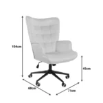 Καρέκλα γραφείου διευθυντή Lobima περιστρεφόμενη ανθρακί βελούδο - Image 9