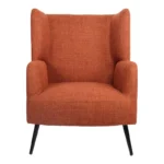 Πολυθρόνα Mareta terracotta ύφασμα με πόδι σε μαύρη απόχρωση - Image 5