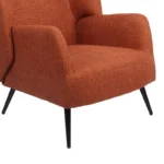 Πολυθρόνα Mareta terracotta ύφασμα με πόδι σε μαύρη απόχρωση - Image 8