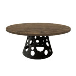 ΤΡΑΠΕΖΑΡΙΑ UNIVERSE ΜΕ ΕΠΙΦΑΝΕΙΑ ΣΕ ΣΚΟΥΡΟ ΚΑΦΕ ΧΡΩΜΑ ΚΑΙ ΜΑΥΡΗ ΒΑΣΗ - Image 2