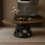 ΤΡΑΠΕΖΑΡΙΑ UNIVERSE ΜΕ ΕΠΙΦΑΝΕΙΑ ΣΕ ΣΚΟΥΡΟ ΚΑΦΕ ΧΡΩΜΑ ΚΑΙ ΜΑΥΡΗ ΒΑΣΗ