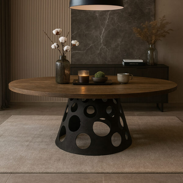 ΤΡΑΠΕΖΑΡΙΑ UNIVERSE ΜΕ ΕΠΙΦΑΝΕΙΑ ΣΕ ΣΚΟΥΡΟ ΚΑΦΕ ΧΡΩΜΑ ΚΑΙ ΜΑΥΡΗ ΒΑΣΗ