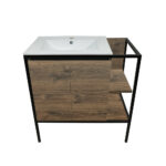 ΕΠΙΠΛΟ ΜΠΑΝΙΟΥ 7763-RETRO 80 cm ΜΕ ΡΑΦΙΑ ΣΕ ΑΠΟΧΡΩΣΗ ΣΚΟΥΡΟ ΚΑΦΕ - Image 2