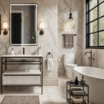 ΕΠΙΠΛΟ ΜΠΑΝΙΟΥ ZENOS 022 ΠΛΑΤΟΥΣ 100cm ΣΕ ΟΨΗ ΛΕΥΚΟΥ ΜΑΡΜΑΡΟΥ