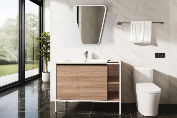 ΕΠΙΠΛΟ ΜΠΑΝΙΟΥ 5194-RETRO 80 cm ΜΕ ΡΑΦΙΑ ΣΕ ΑΝΟΙΧΤΗ ΑΠΟΧΡΩΣΗ ΞΥΛΟΥ