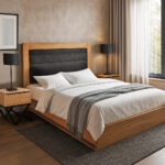 ΚΡΕΒΑΤΙ ΔΙΠΛΟ ALTO-529 ΜΕ ΥΦΑΣΜΑ ΣΕ ΜΑΥΡΗ ΑΠΟΧΡΩΣΗ