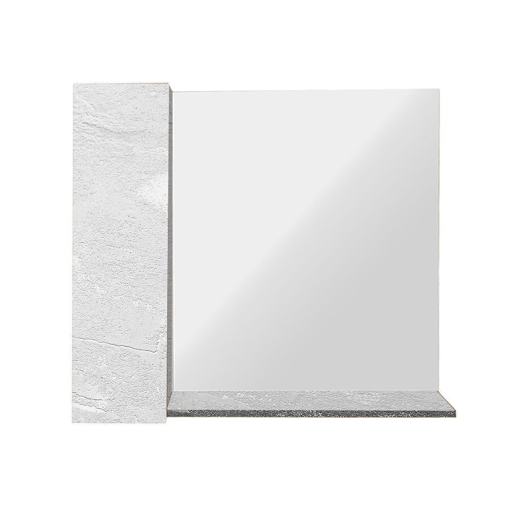 Single 90 100 022 Κρεμαστό Ντουλάπι Μπάνιου Oren90 με Καθρέφτη & Επένδυση Μελαμίνης Με Όψη Λευκού Μάρμαρου - Image 1