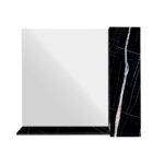 Κρεμαστό Ντουλάπι Μπάνιου Oren90 με Καθρέφτη & Επένδυση Μελαμίνης Με Όψη Μαύρου Μάρμαρου