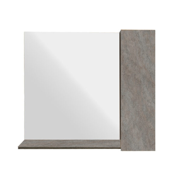 Κρεμαστό Ντουλάπι Μπάνιου Davo90 με Καθρέφτη & Επένδυση Μελαμίνης Με Όψη Τσιμέντο Σε Σκούρο Χρώμα