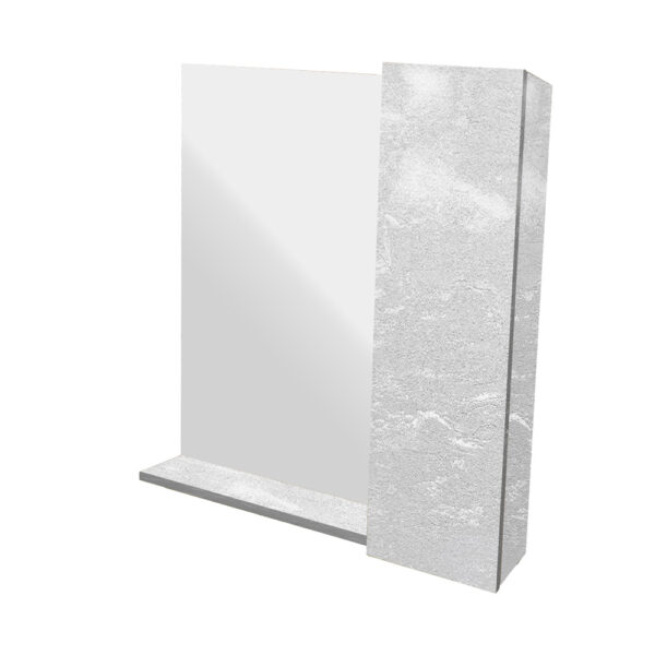 Κρεμαστό Ντουλάπι Μπάνιου Oren60 με Καθρέφτη & Επένδυση Μελαμίνης Με Όψη Λευκού Μάρμαρου