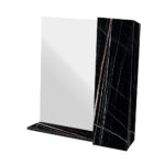 Κρεμαστό Ντουλάπι Μπάνιου Oren80 με Καθρέφτη & Επένδυση Μελαμίνης Με Όψη Μαύρου Μάρμαρου