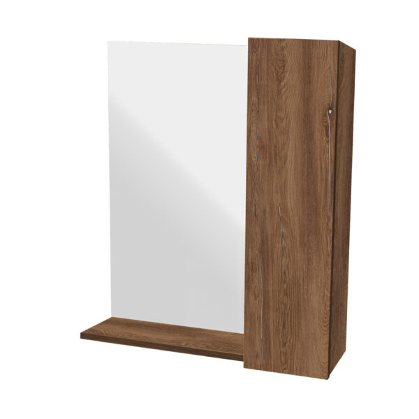 Κρεμαστό Ντουλάπι Μπάνιου Elyn80 με Καθρέφτη & Επένδυση Μελαμίνης Σε Καρυδί Απόχρωση