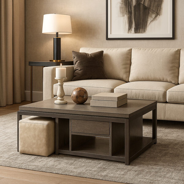 ΤΡΑΠΕΖΙ ΣΑΛΟΝΙΟΥ ELEKTRA ΜΕ ΕΠΙΦΑΝΕΙΑ ΑΠΟ ΜΕΛΑΜΙΝΗ ΣΕ ΣΚΟΥΡΟ ΔΡΥ