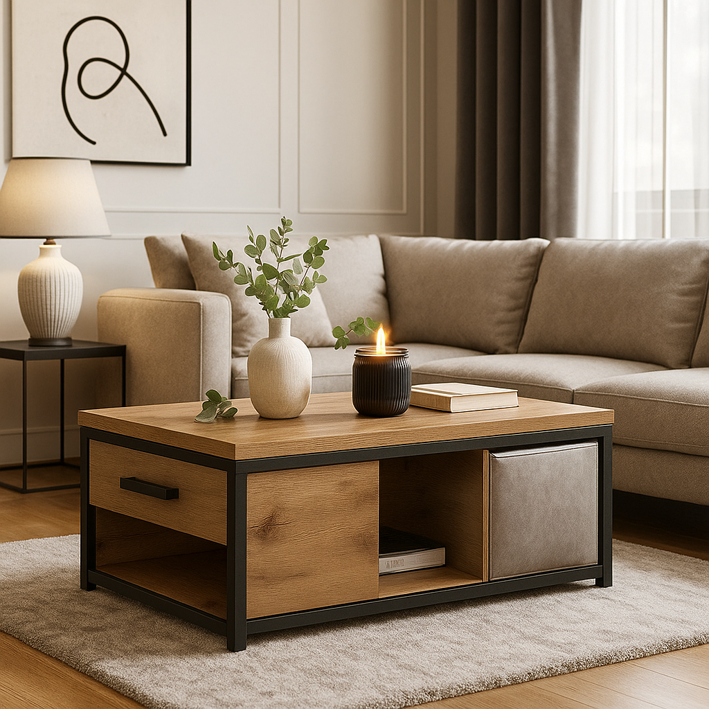 Trap 46 Meli ΤΡΑΠΕΖΙ ΣΑΛΟΝΙΟΥ NAPOLEONE ΜΕ ΕΠΙΦΑΝΕΙΑ ΑΠΟ ΜΕΛΑΜΙΝΗ ΣΕ ΜΕΛΙ ΑΠΟΧΡΩΣΗ - Image 1