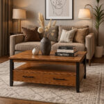 ΤΡΑΠΕΖΙ ΣΑΛΟΝΙΟΥ KANSAS ΜΕ ΕΠΙΦΑΝΕΙΑ ΑΠΟ ΜΕΛΑΜΙΝΗ ΣΕ ΚΑΡΥΔΙ ΑΠΟΧΡΩΣΗ