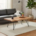 Τραπέζι σαλονιού Miles μασίφ ξύλο ακακίας σε φυσική απόχρωση 115x69x41εκ - Image 2