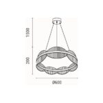 ΦΩΤΙΣΤΙΚΟ ΚΡΕΜΑΣΤΟ ΑΚΡΥΛΙΚΟ ΣΤΡΟΓΓΥΛΟ LED 60W 5400Lm 3000K Φ600X1200mm ΑΣΗΜΙ ARTE ILLUMINA TORINO - Image 6