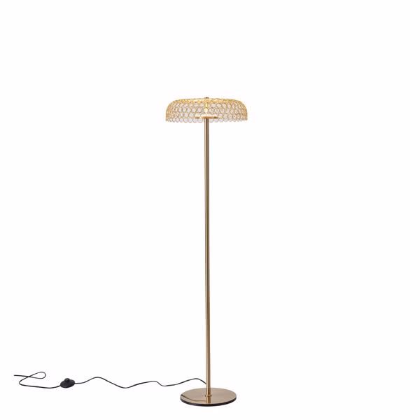 144-15074 ΦΩΤΙΣΤΙΚΟ ΕΠΙΔΑΠΕΔΙΟ ΜΕΤΑΛΛΟ ΣΤΡΟΓΓΥΛΟ LED 9W 1080Lm 3000K Φ350X1320mm ΧΡΥΣΟ ARTE ILLUMINA PERFORATO - Image 1