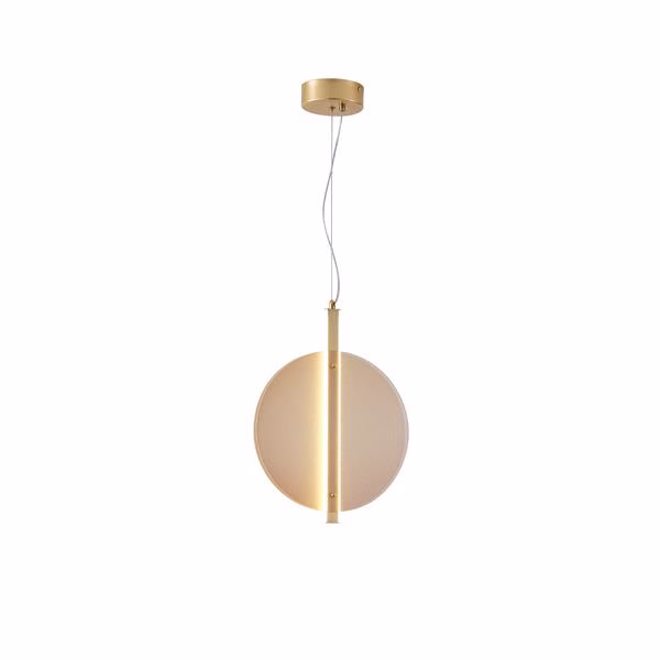 144-15085 ΦΩΤΙΣΤΙΚΟ ΚΡΕΜΑΣΤΟ ΜΕΤΑΛΛΟ-ΓΥΑΛΙ ΣΤΡΟΓΓΥΛΟ LED 12.6W 1500Lm 3000K Φ300X694mm ΜΕΛΙ ARTE ILLUMINA DISC - Image 1