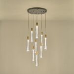 ΦΩΤΙΣΤΙΚΟ ΚΡΕΜΑΣΤΟ ΓΥΑΛΙ 9ΦΩΤΟ LED 60W 7200Lm 3000K Φ500X2430mm ΔΙΑΦΑΝΕΣ ARTE ILLUMINA VIAL - Image 3