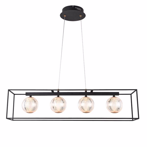 144-16110 ΦΩΤΙΣΤΙΚΟ ΚΡΕΜΑΣΤΟ ΜΕΤΑΛΛΟ-ΠΛΑΣΤΙΚΟ 4ΦΩΤΟ LED 14W 650Lm 3000K 80X1200mm ΜΑΥΡΟ ARTE ILLUMINA BOX - Image 1