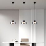 ΦΩΤΙΣΤΙΚΟ ΚΡΕΜΑΣΤΟ ΑΛΟΥΜΙΝΙΟ-ΜΕΤΑΛΛΟ-ΑΚΡΥΛΙΚΟ ΜΟΝΟΦΩΤΟ LED 8W 624Lm 3000K Φ200X1355mm ΜΑΥΡΟ-ΓΚΡΙ ARTE ILLUMINA NIMBUS - Image 3