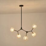 ΦΩΤΙΣΤΙΚΟ ΚΡΕΜΑΣΤΟ ΜΕΤΑΛΛΟ-ΓΥΑΛΙ 5ΦΩΤΟ 5ΧG9 Max 5x7W 800X500X900mm ΜΑΥΡΟ-ΓΚΡΙ ARTE ILLUMINA ATOM - Image 3