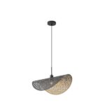 ΦΩΤΙΣΤΙΚΟ ΚΡΕΜΑΣΤΟ ΜΕΤΑΛΛΟ ΜΟΝΟΦΩΤΟ 1XE27 Max 15W 600X300X1680mm ΜΑΥΡΟ-ΧΡΥΣΟ ARTE ILLUMINA GALILEA