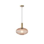 ΦΩΤΙΣΤΙΚΟ ΚΡΕΜΑΣΤΟ ΜΕΤΑΛΛΟ-ΓΥΑΛΙ ΣΤΡΟΓΓΥΛΟ ΜΟΝΟΦΩΤΟ 1XΕ27 MAX15W Φ300X165X1485mm ΚΕΧΡΙΜΠΑΡΙ ARTE ILLUMINA TOPAZ