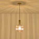 ΦΩΤΙΣΤΙΚΟ ΚΡΕΜΑΣΤΟ ΜΕΤΑΛΛΟ-ΓΥΑΛΙ ΣΤΡΟΓΓΥΛΟ ΜΟΝΟΦΩΤΟ 1XΕ27 MAX15W 200X180X1485mm ΚΕΧΡΙΜΠΑΡΙ ARTE ILLUMINA TOPAZ - Image 4