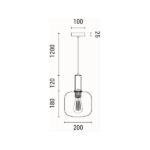 ΦΩΤΙΣΤΙΚΟ ΚΡΕΜΑΣΤΟ ΜΕΤΑΛΛΟ-ΓΥΑΛΙ ΣΤΡΟΓΓΥΛΟ ΜΟΝΟΦΩΤΟ 1XΕ27 MAX15W 200X180X1485mm ΚΕΧΡΙΜΠΑΡΙ ARTE ILLUMINA TOPAZ - Image 7