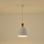 ΦΩΤΙΣΤΙΚΟ ΚΡΕΜΑΣΤΟ ΜΕΤΑΛΛΟ-ΞΥΛΟ ΣΤΡΟΓΓΥΛΟ ΜΟΝΟΦΩΤΟ 1XΕ27 Max 15W Φ230X1370mm ΛΕΥΚΟ-ΞΥΛΟ ARTE ILLUMINA SIMPLO - Image 3