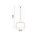 ΦΩΤΙΣΤΙΚΟ ΚΡΕΜΑΣΤΟ ΜΕΤΑΛΛΟ-ΞΥΛΟ ΣΤΡΟΓΓΥΛΟ ΜΟΝΟΦΩΤΟ 1XΕ27 Max 15W Φ270X1300mm ΚΙΤΡΙΝΟ-ΞΥΛΟ ARTE ILLUMINA SMOOTH - Image 6