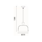 ΦΩΤΙΣΤΙΚΟ ΚΡΕΜΑΣΤΟ ΜΕΤΑΛΛΟ-ΞΥΛΟ ΣΤΡΟΓΓΥΛΟ ΜΟΝΟΦΩΤΟ 1XΕ27 Max 15W Φ270X1300mm ΓΚΡΙ-ΞΥΛΟ ARTE ILLUMINA SMOOTH - Image 6