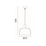 ΦΩΤΙΣΤΙΚΟ ΚΡΕΜΑΣΤΟ ΜΕΤΑΛΛΟ-ΞΥΛΟ ΣΤΡΟΓΓΥΛΟ ΜΟΝΟΦΩΤΟ 1XΕ27 Max 15W Φ270X1300mm ΜΑΥΡΟ-ΞΥΛΟ ARTE ILLUMINA SMOOTH - Image 6