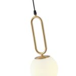 ΦΩΤΙΣΤΙΚΟ ΚΡΕΜΑΣΤΟ ΜΕΤΑΛΛΟ-ΓΥΑΛΙ ΜΟΝΟΦΩΤΟ 1XE27 Max 15W 150X150X1570mm ΛΕΥΚΟ-ΧΑΛΚΙΝΟ ARTE ILLUMINA ORBA - Image 4